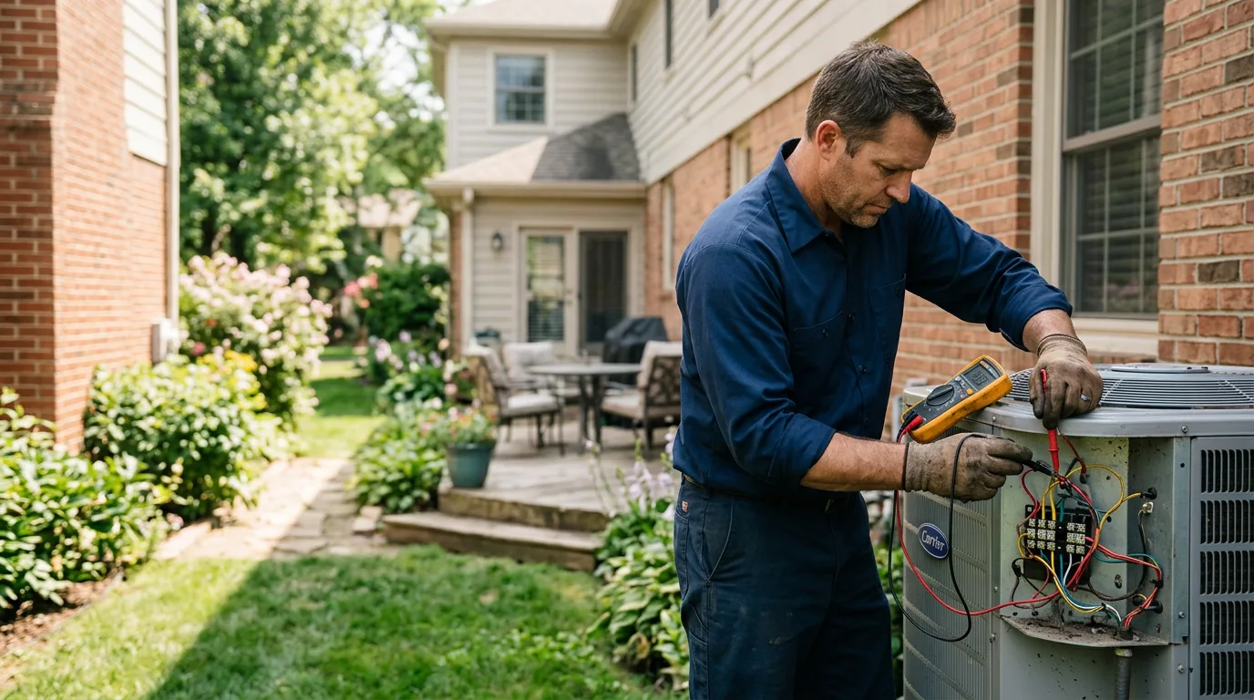 HVAC technician working near Goliad, TX